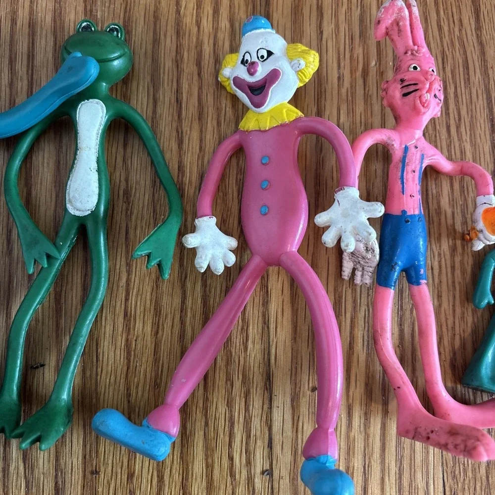 Vintage Gumby Jesco Prema Toys And‎ Other Bendy Toys Clown, Rabbit, Frog